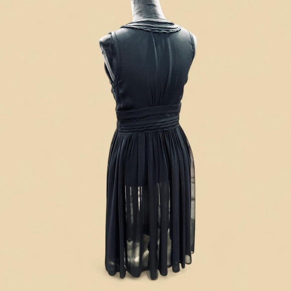 Whimsigoth Dark Fairy Sheer 100% Silk Midi Overlay Dress 6 - Picture 5 of 7